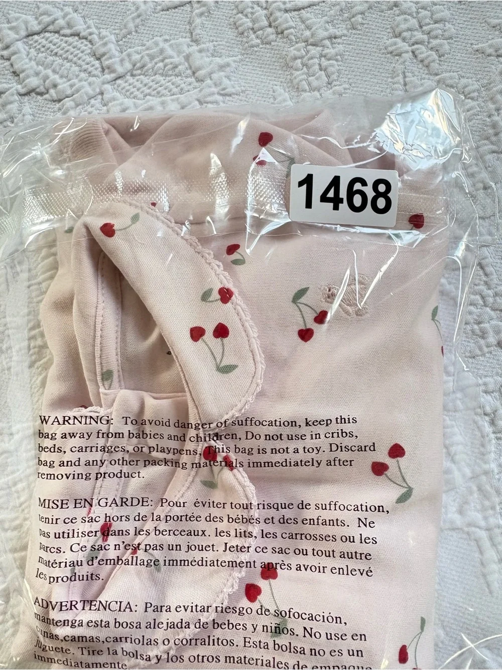 NWT Baby Gap cherries print pink bodysuit & pants set 6-12 mos